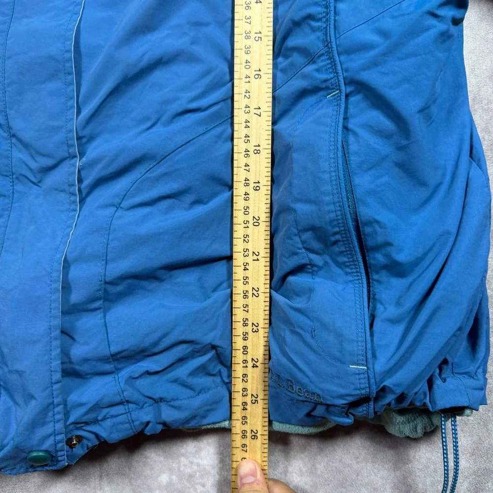 LL Bean 3-in-1 System Jacket Mens 2X Blue Hooded Fleece Lined Parka Coat Outdoor